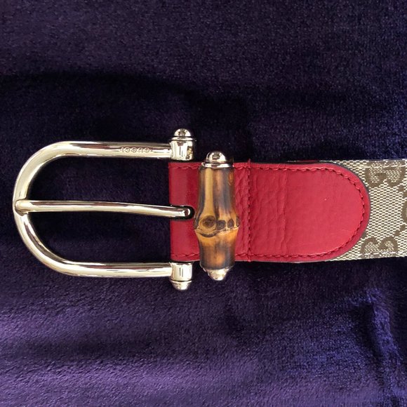 AUTHENTIC Gucci Original Canvas Leather Belt: Size M/L - Picture 6 of 11
